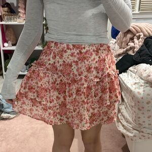 Allegra K Pink Floral  Skirt
